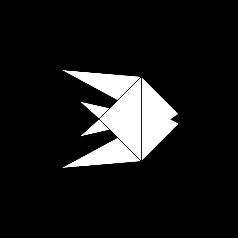 Fish Shape Inspired by Origami Form, can use for Logo, Pictogram, Aquatic Animal Figure, Website, Apps, or Graphic Design Element. Flat and Editable. vector