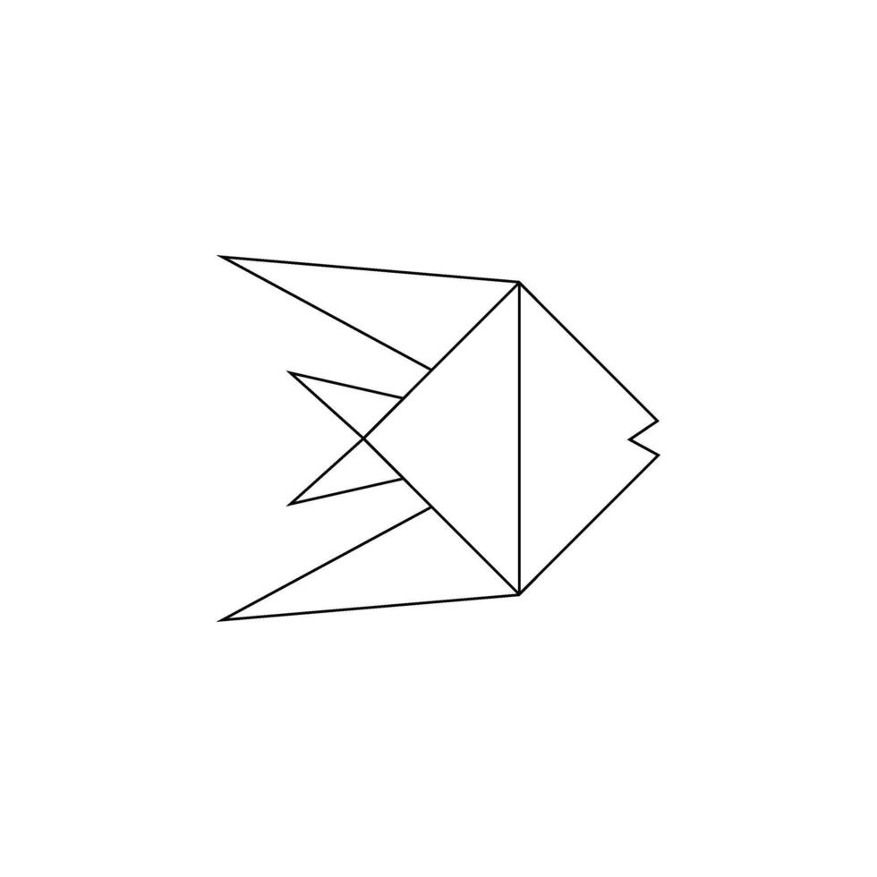 Fish Polygonal Lines, can use for Logo, Pictogram, Aquatic Animal Figure, Website, Apps, or Graphic Design Element. Flat and Editable vector