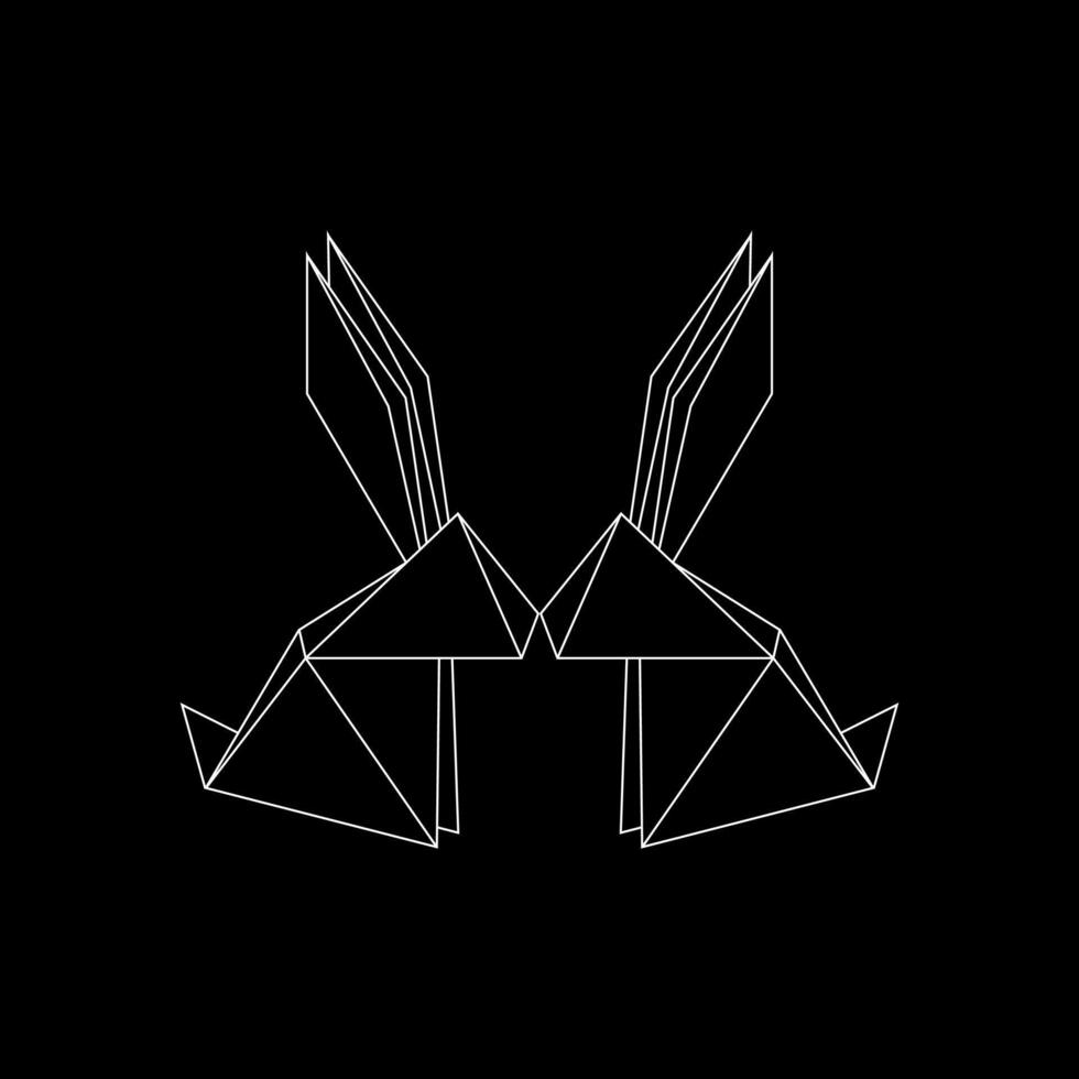 Pair Rabbit or Bunny Polygonal Lines, can use for Logo, Pictogram, Cute Animal Figure, Website, Apps, or Graphic Design Element. Simple and Memorable. vector