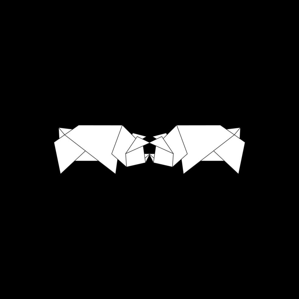 Pair Pig or Pork Shape Inspired by Origami Form, can use for Logo, Pictogram, Endangered Animals Figure, Website, Apps, or Graphic Design Element. vector