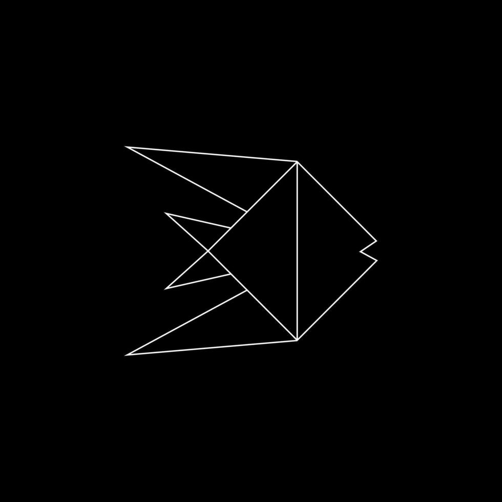 Fish Polygonal Lines, can use for Logo, Pictogram, Aquatic Animal Figure, Website, Apps, or Graphic Design Element. vector