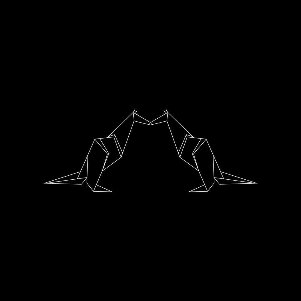 air Kangaroo Polygonal Lines, can use for Logo, Pictogram, Animal Figure, Website, Apps, or Graphic Design Element. BW and Editable. vector