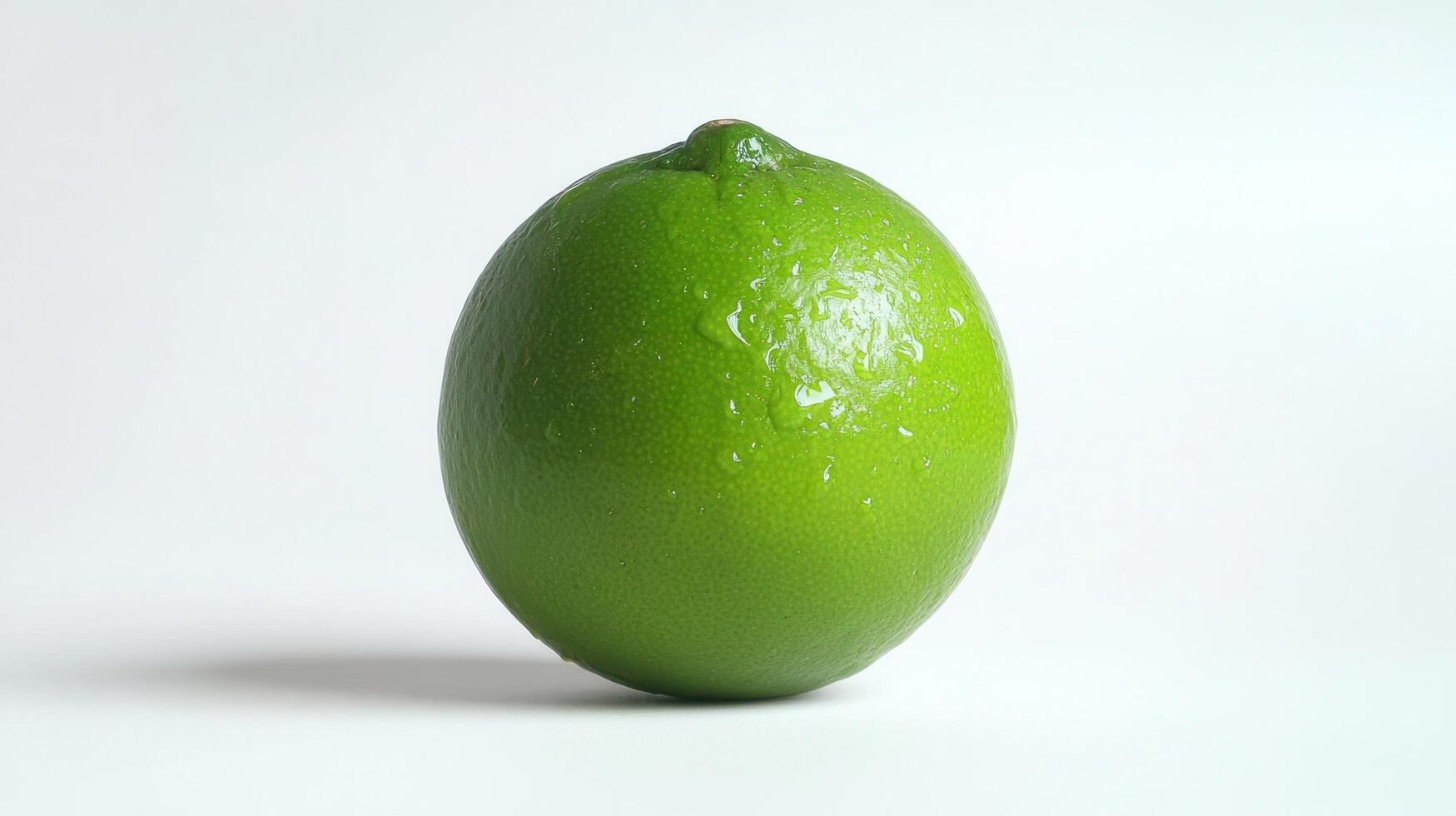 A lime is shown on a white background photo