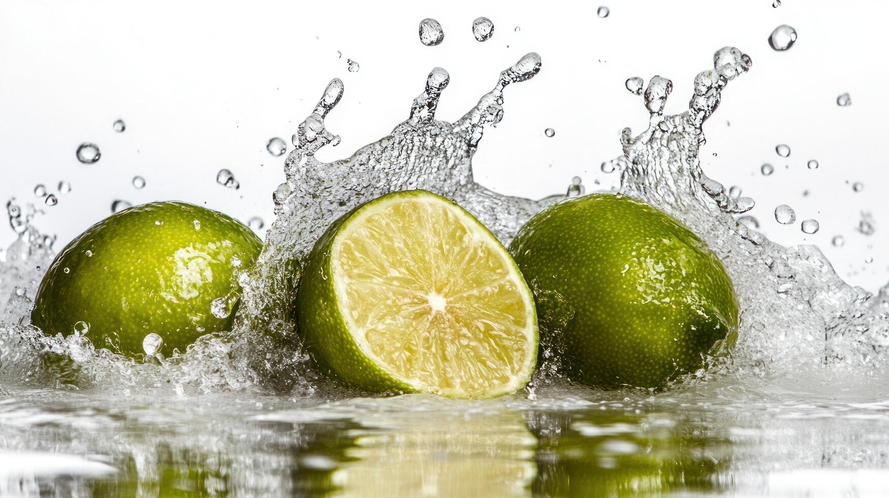 Lime splash water splash photo