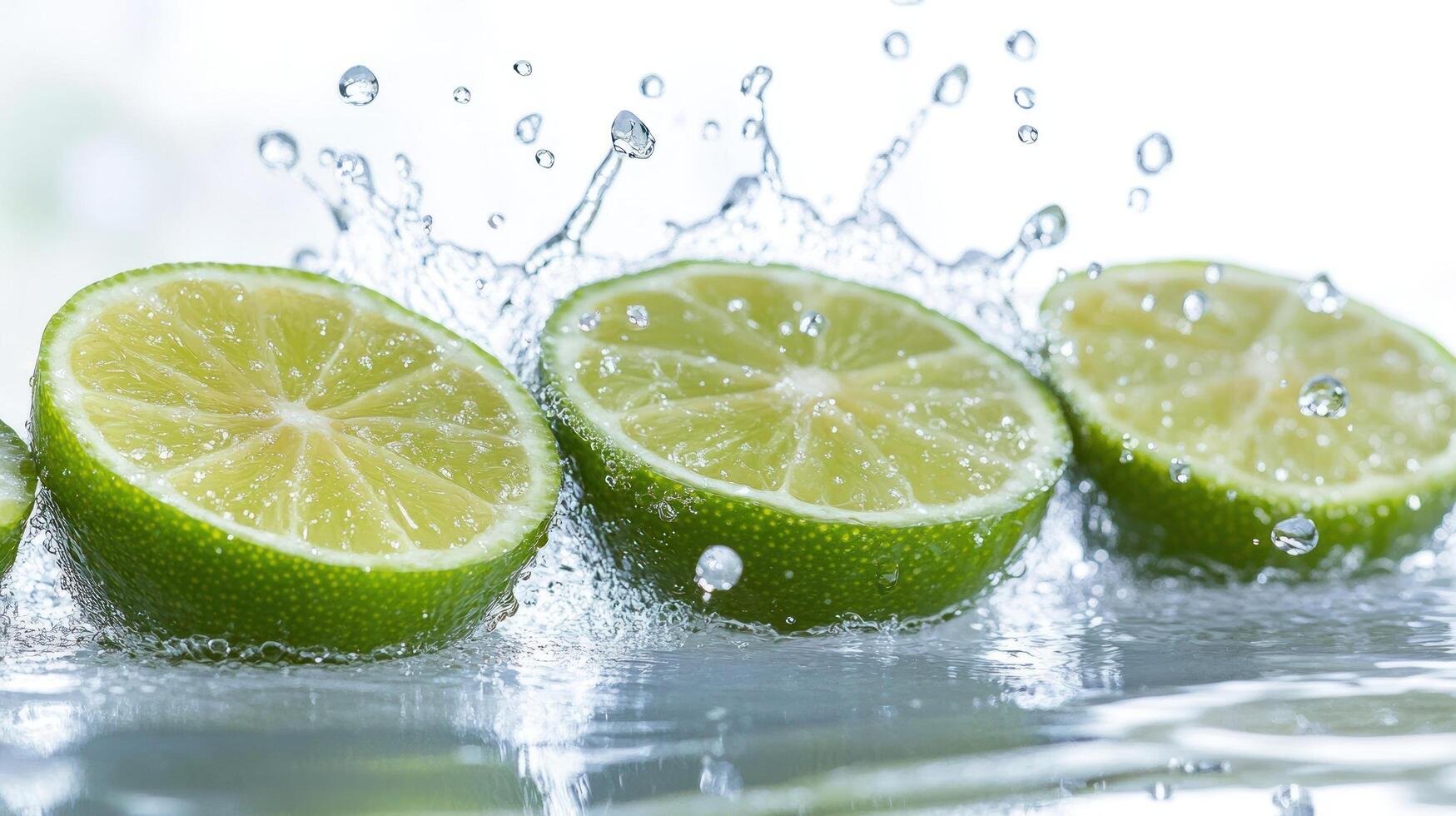 Lime water splash photo