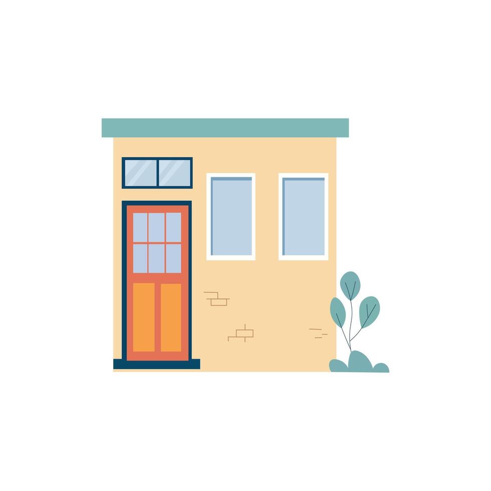 Cute Cartoon Illustration of a Small, Simple Building vector