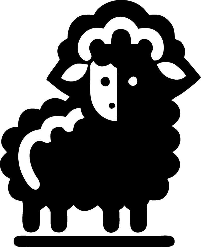 A black and white sheep icon on a white background vector