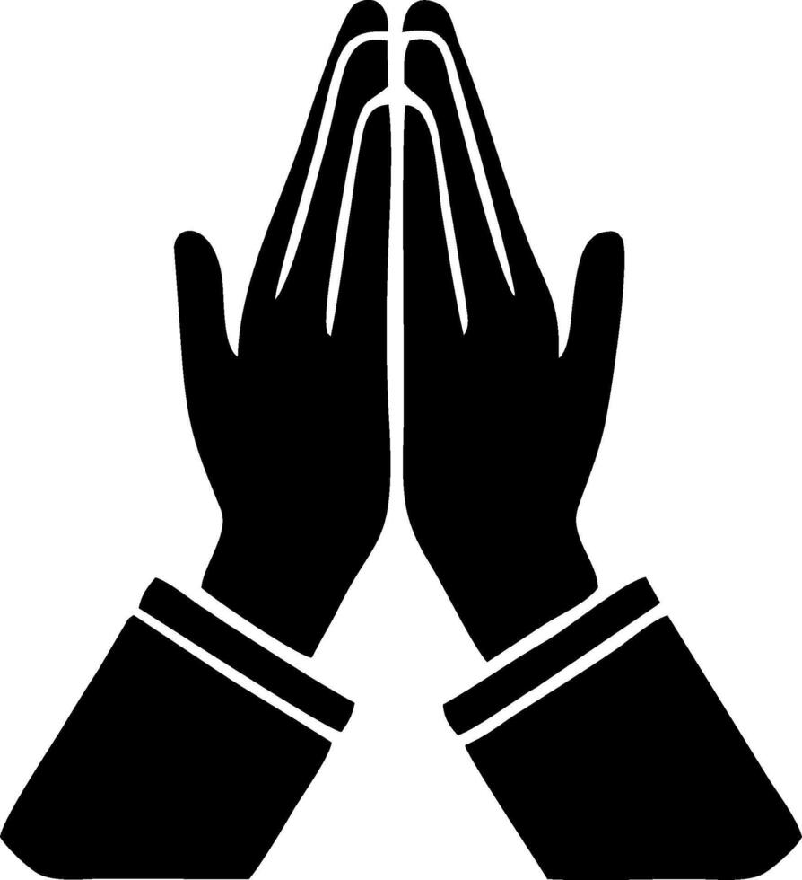 Praying hands icon on white background vector