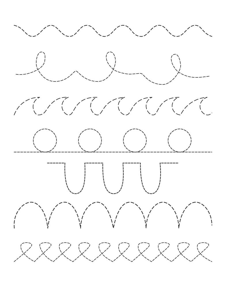 Tracing line isolated on white background for school lesson vector