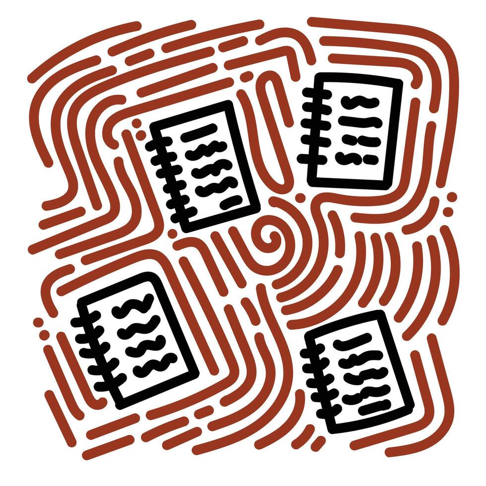 Note simple illustration with brown doodle vector