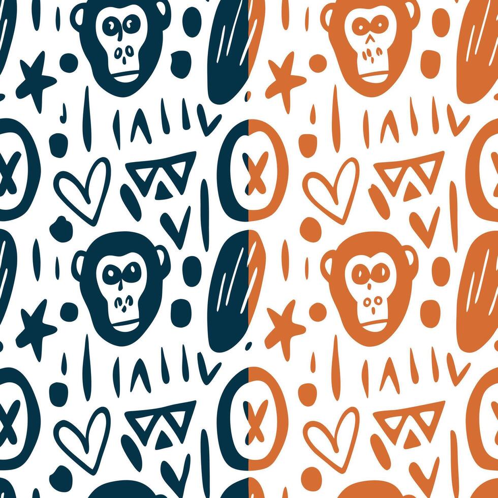 Monkey Skull Pattern vector