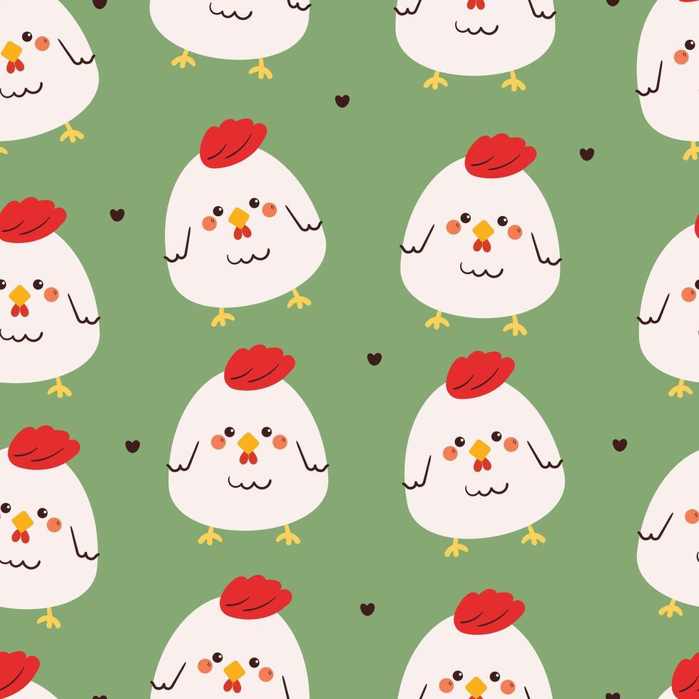 seamless pattern cute cartoon chicken. cute animal pattern, chicken pattern, for wallpaper vector