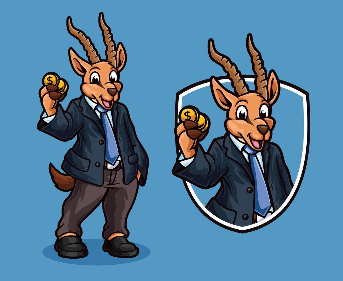 Finance Gazelle Investment Icon vector