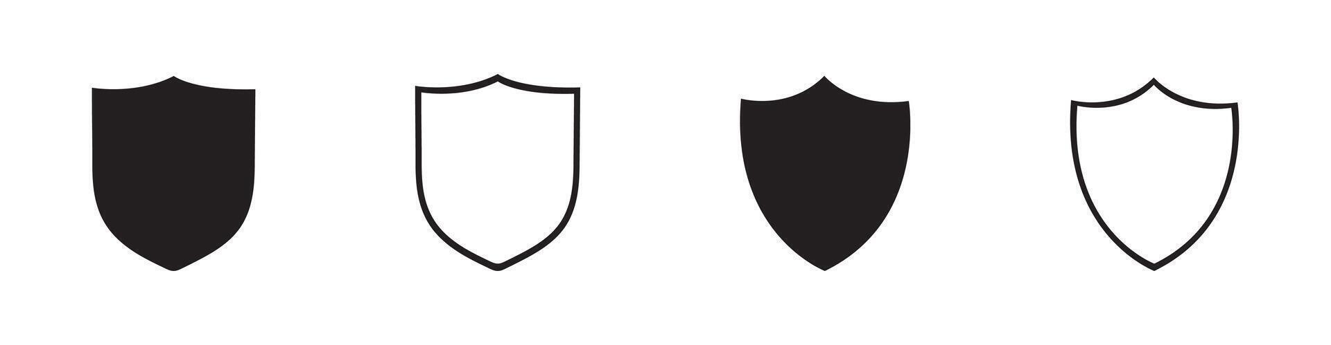 Heraldic shield icon set . Black knight award contours and linear sign vector