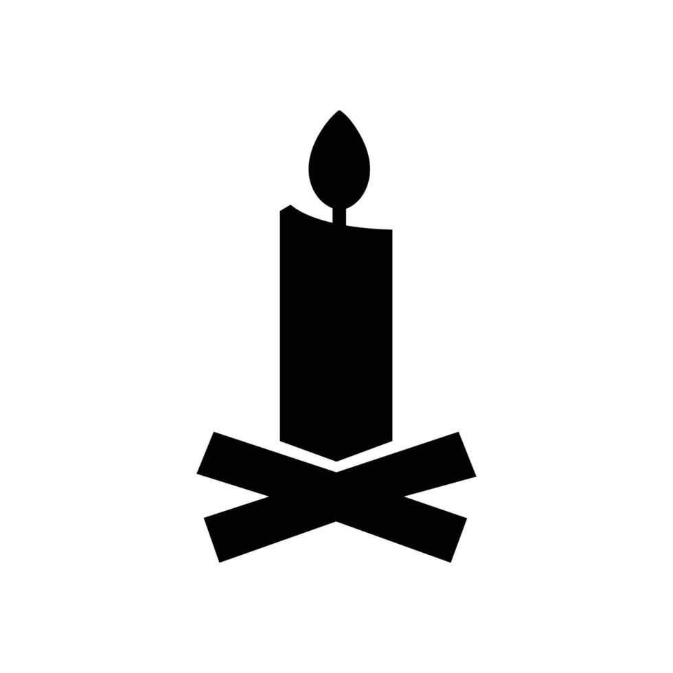 Candle silhouettes. Candle light icon. Candle flaming flat icon vector