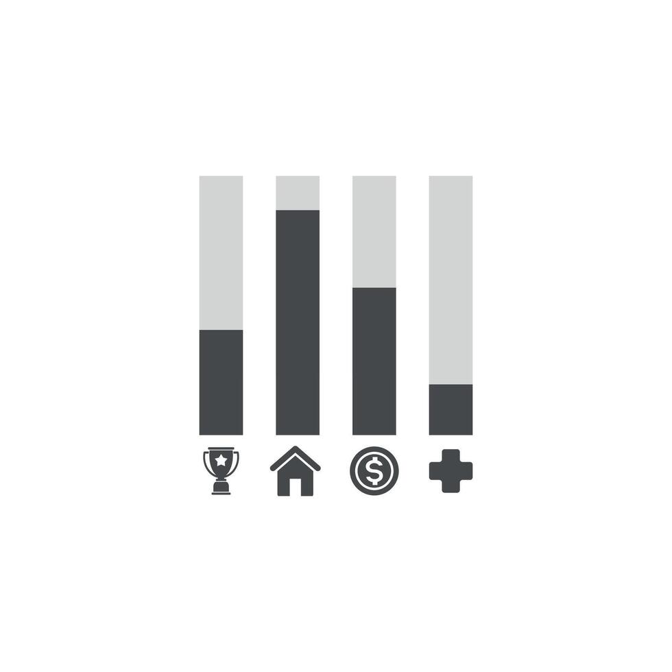 illustration flat design of achievement curve, success, health etc. vector