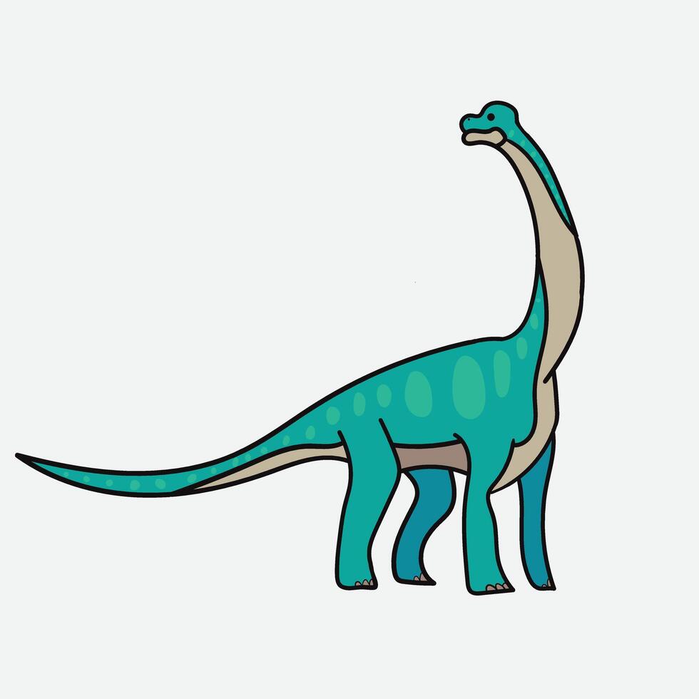 Friendly Cartoon Brachiosaurus with white Background vector