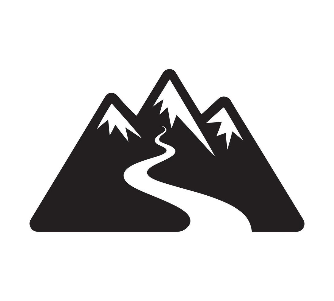 Clean mountain icons on a white background vector