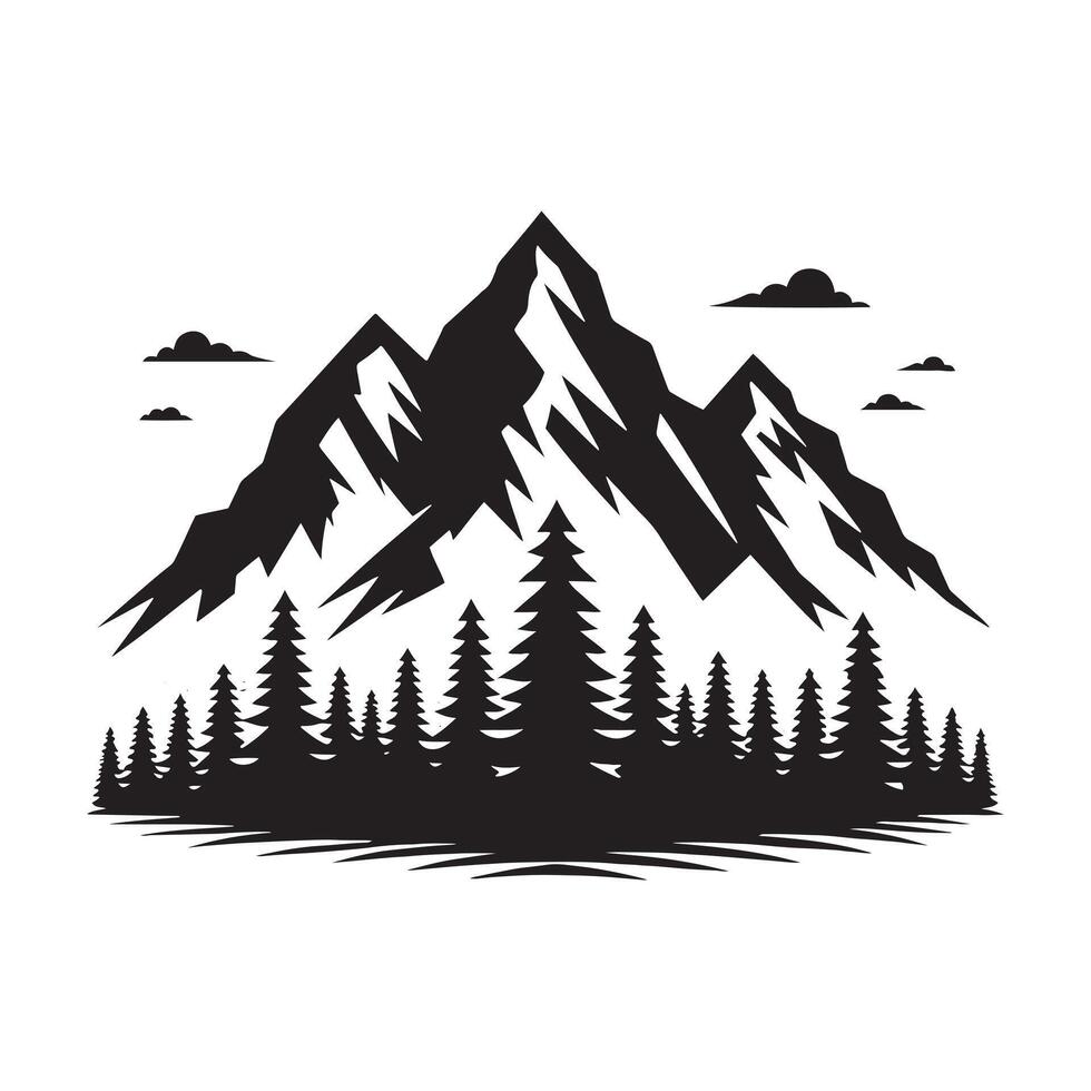 Elegant mountain illustrations for adventure projects. vector