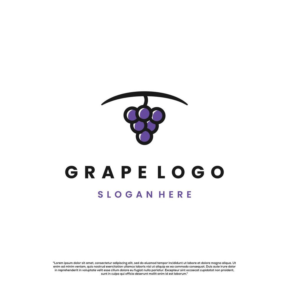 simple modern grape logo design icon template vector