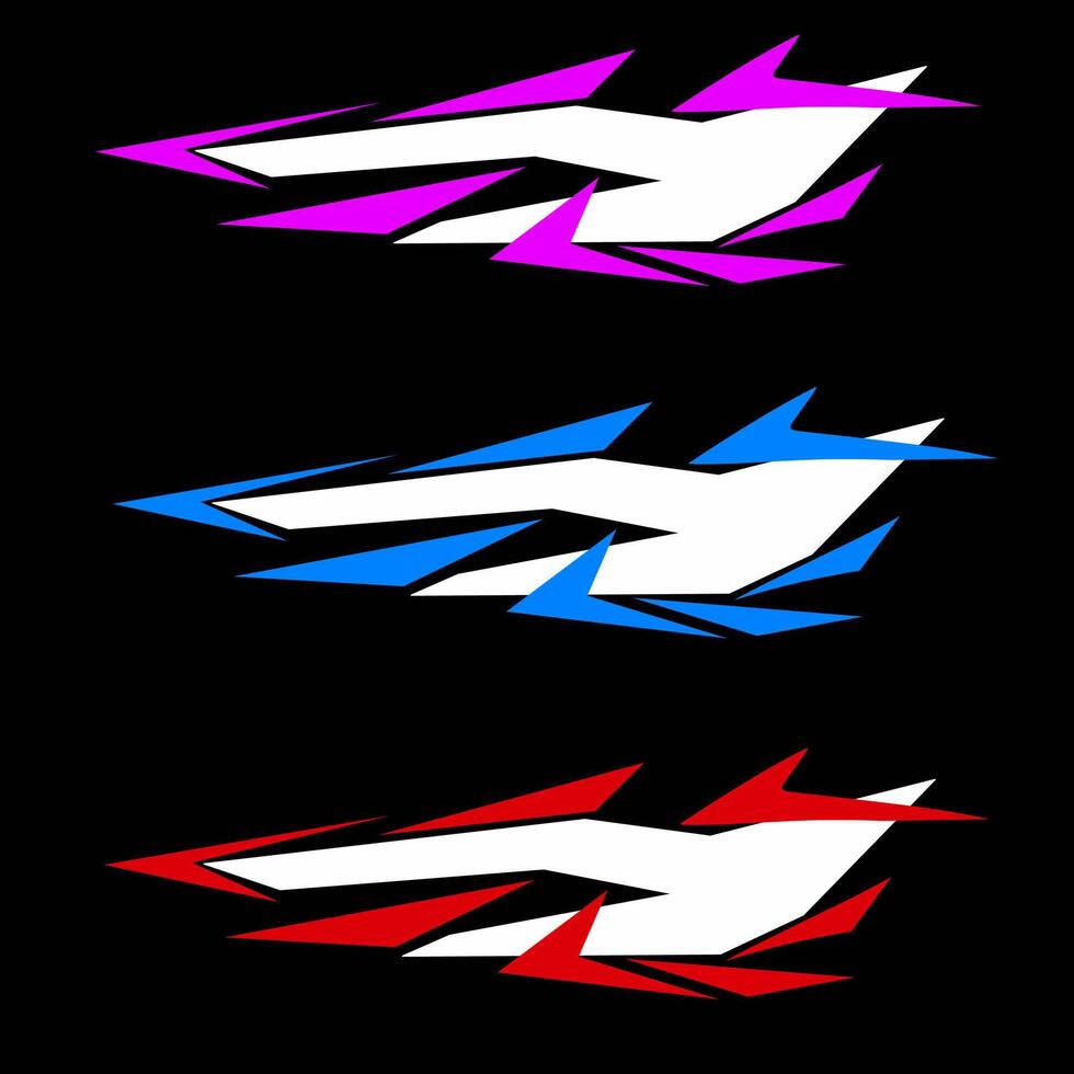 set of abstract design decal stickers for cars and other vector