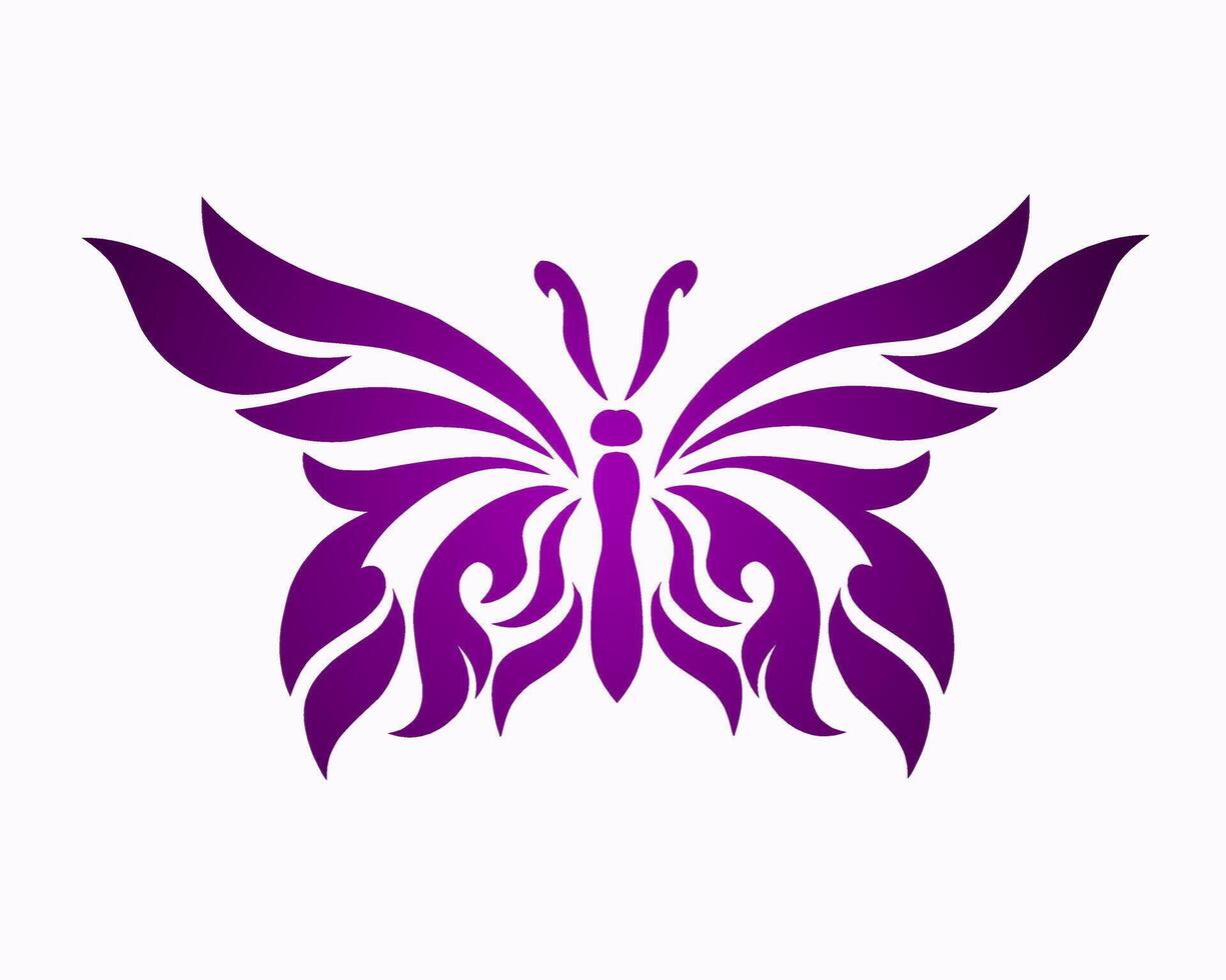 Tribal art abstract design Purple butterfly vector
