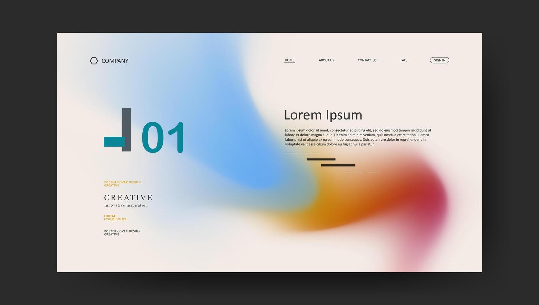 landing page fluid gradient website vector