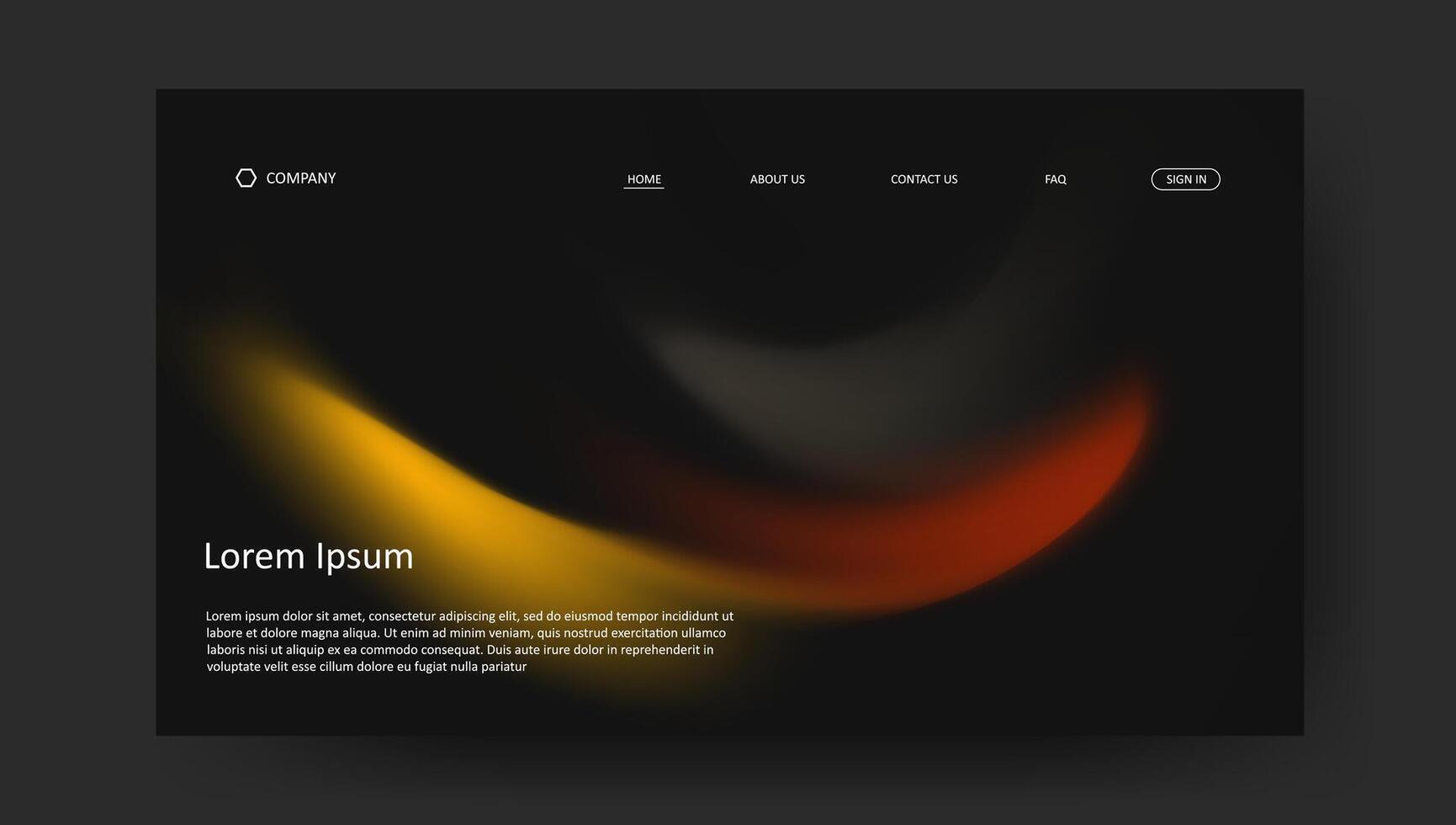 elegant design of landing page. fluid gradien website design vector