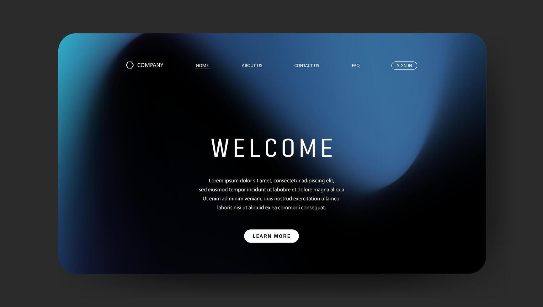 Futuristic fluid gradient for landing page vector