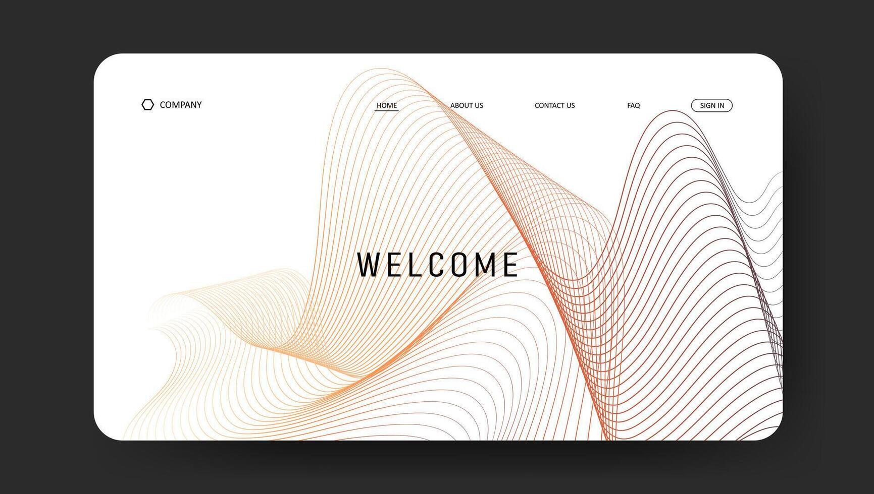 landing page website template with line art vector