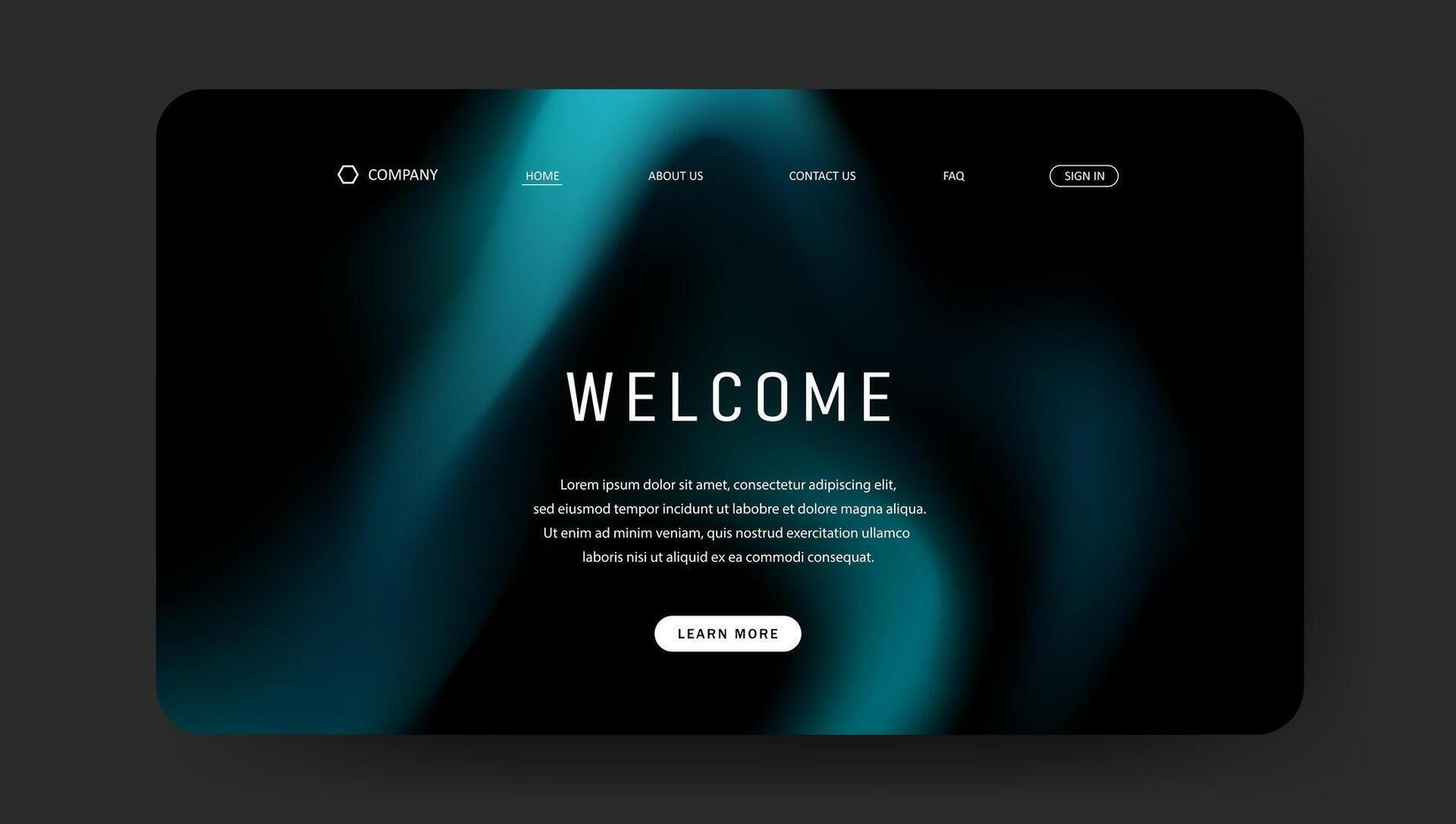 website landing page or banner template with aesthetic gradient background vector