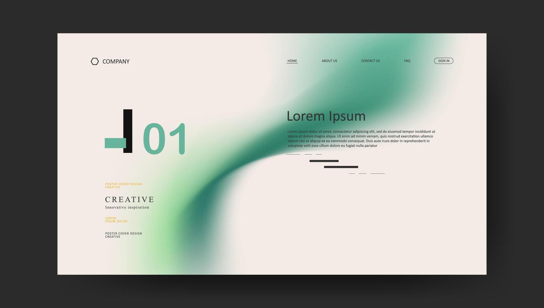 abstract retro futuristic design of landing page. elegant fluid gradien website vector