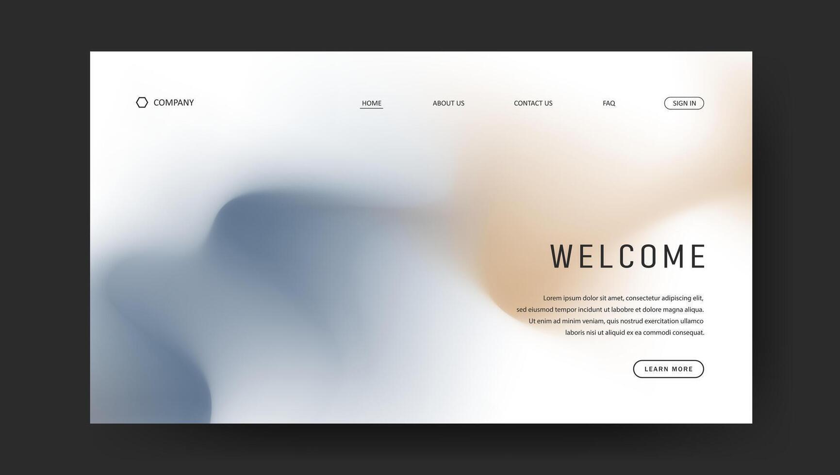 abstract design of landing page. fluid gradien website design vector