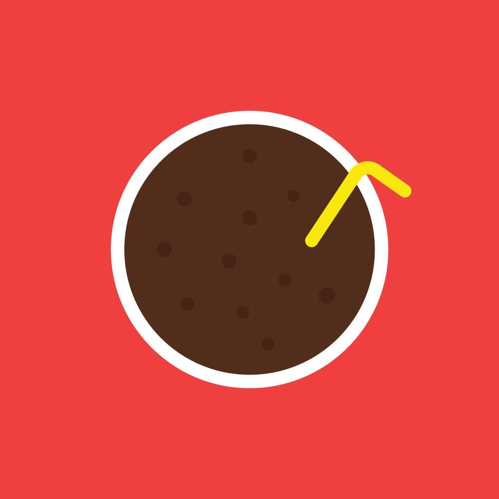 Illustration coke soda with view from surface vector