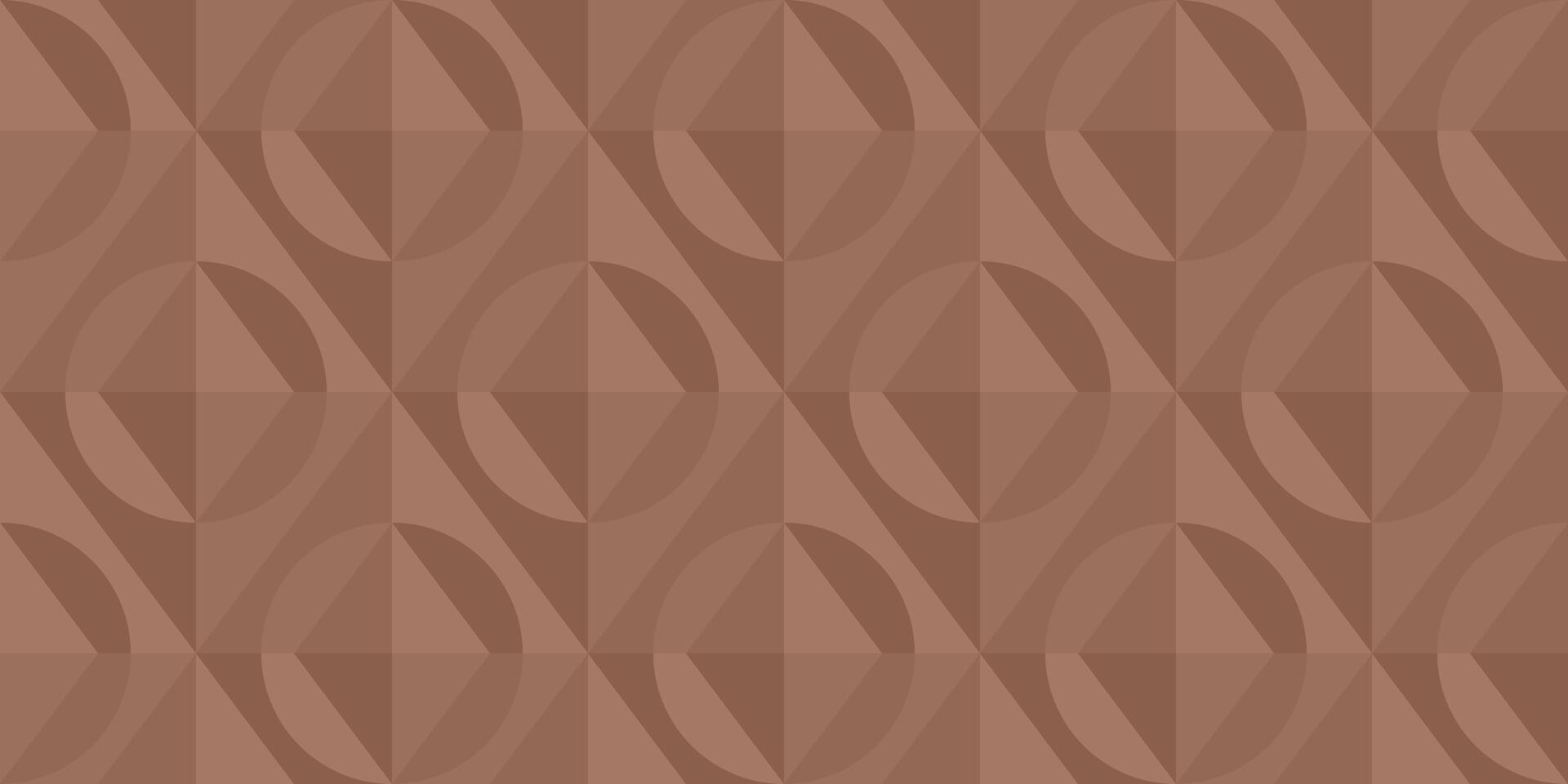 Mid-century modern inspired geometric pattern with interlocking ovals and diamonds in warm brown tones. Perfect for wallpapers, textiles, packaging, web backgrounds, or retro-themed design projects. vector