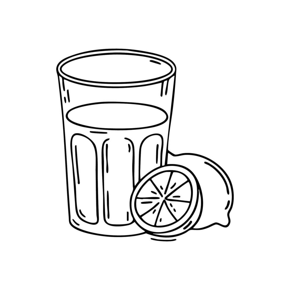 Whole lime and a lime wedge resting beside a chilled glass vector