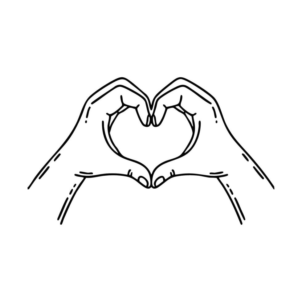 Two hands forming a heart shape in the air vector