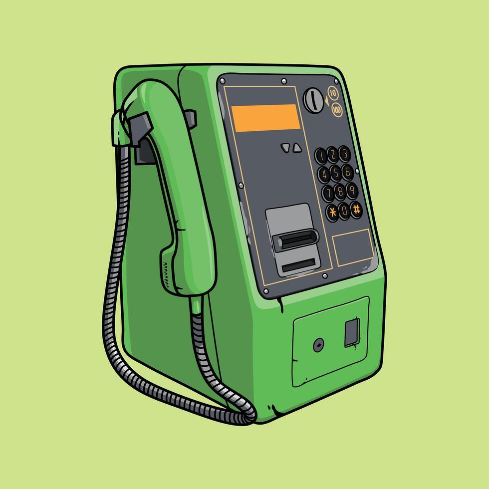 Green Public Telephone vector