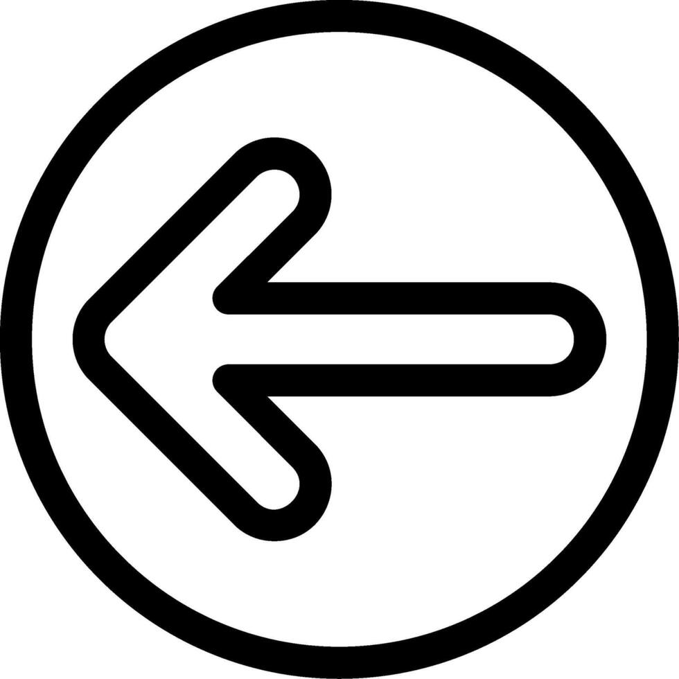 Arrow Circle Left Outline Style Icon vector