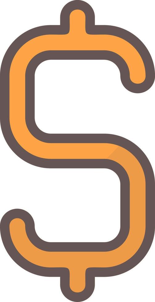 Dollar Sign Line Filled Style Icon Design vector