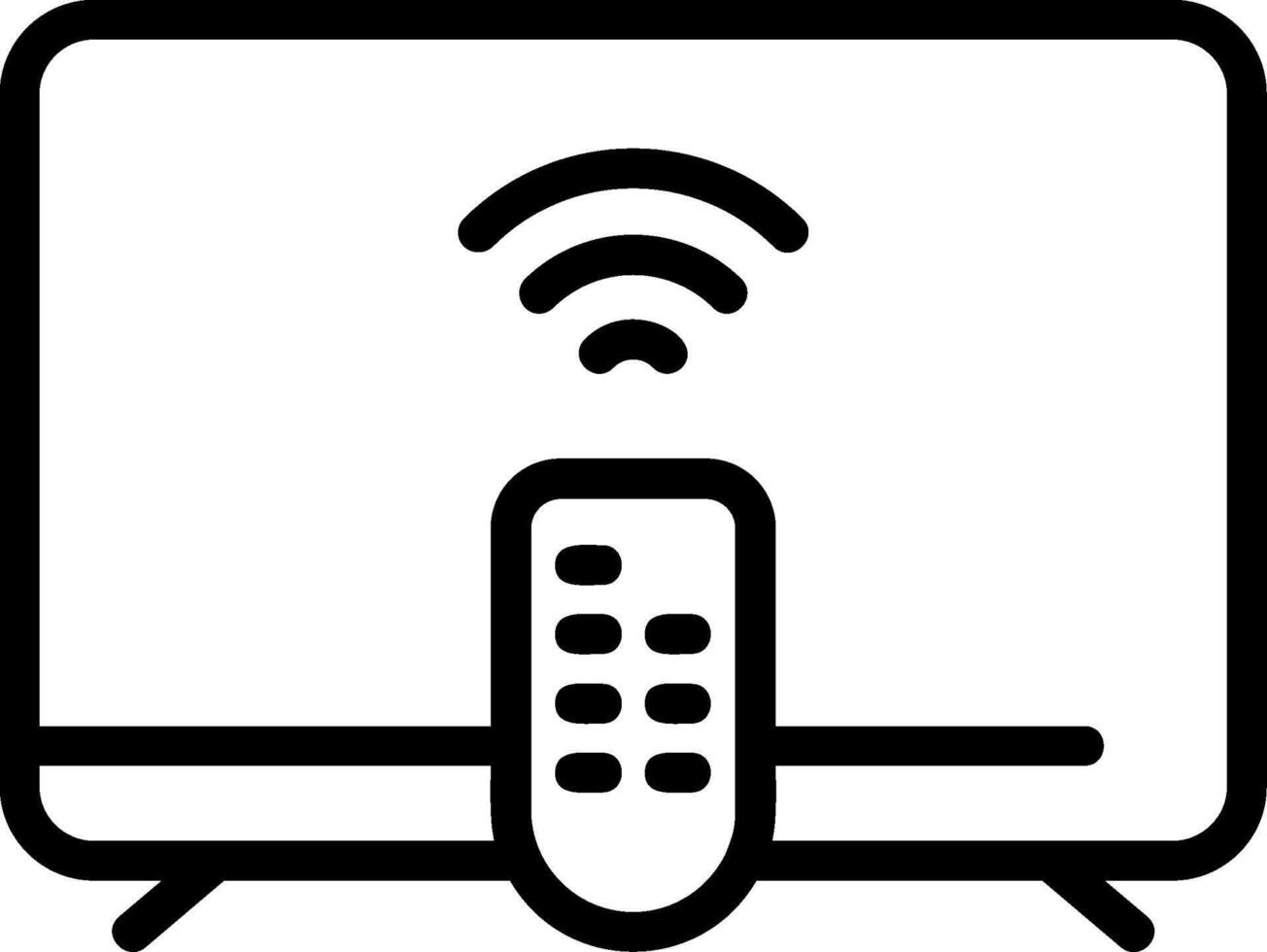 Smart TV Outline Style Icon Design vector