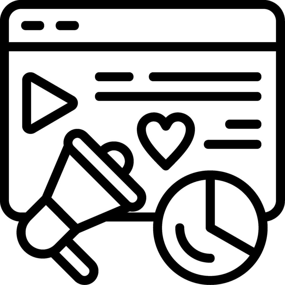Social Media Marketing Outline Style Icon vector
