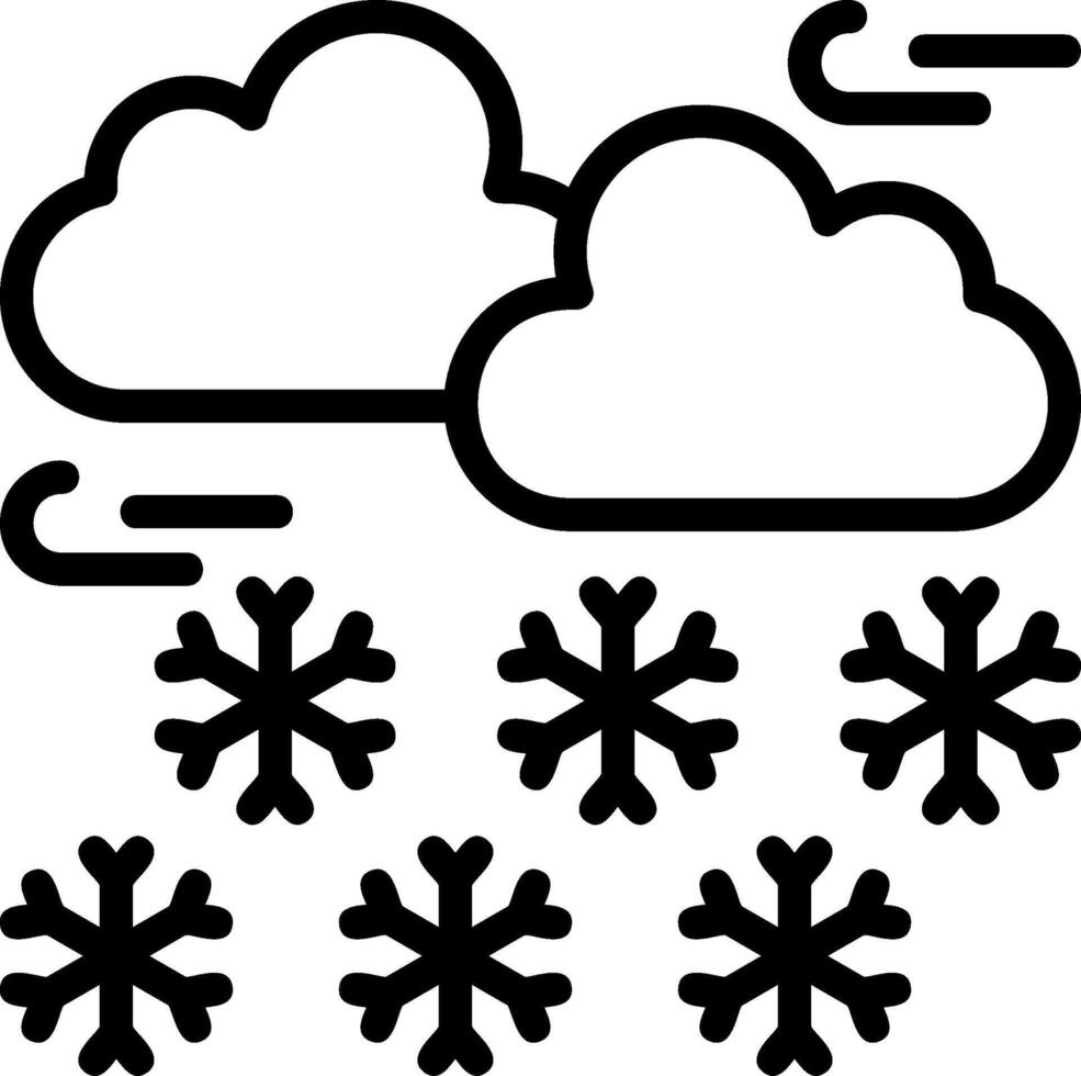 Snow Showers Outline Style Icon vector