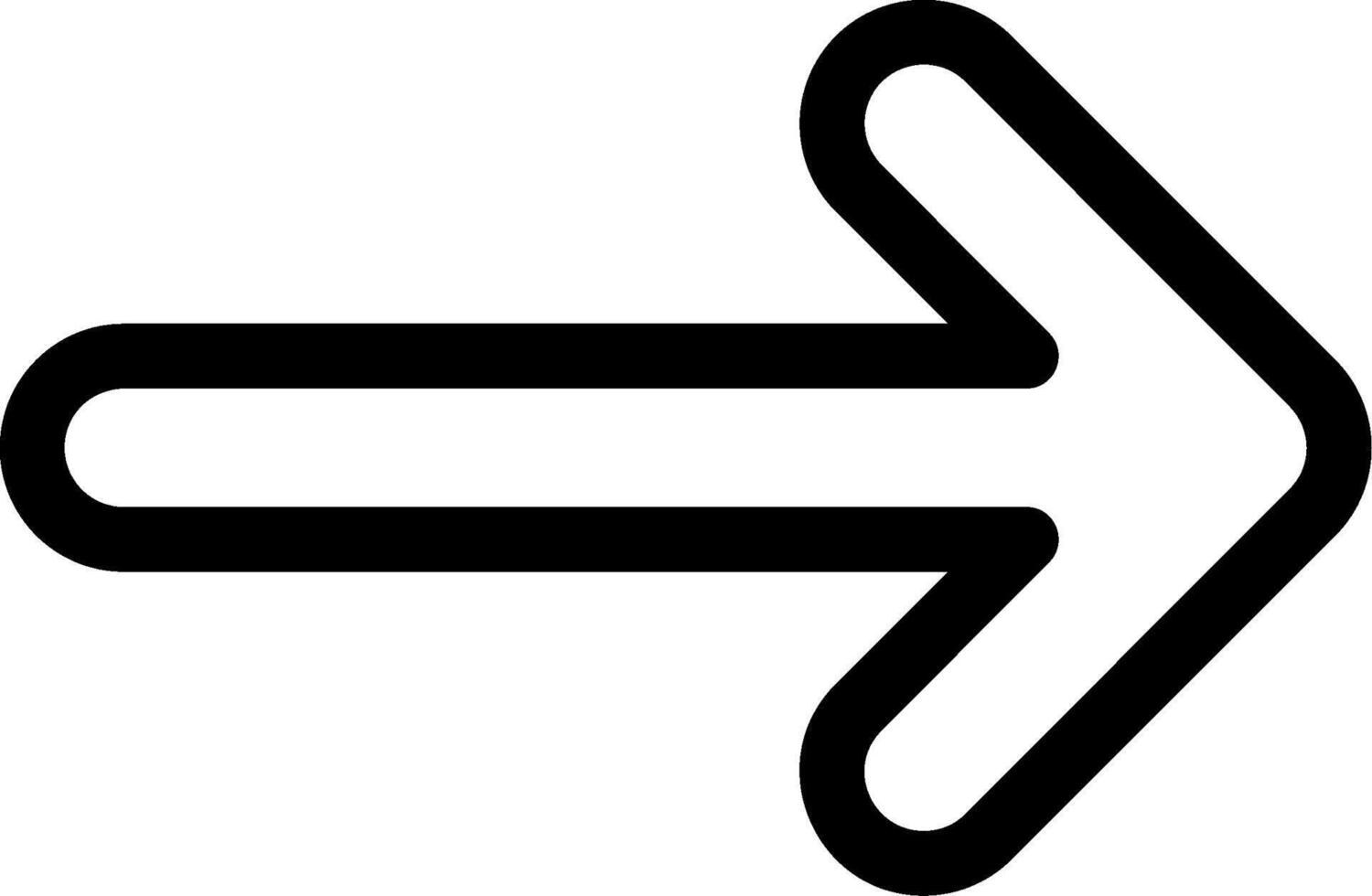 Arrow Long Right Outline Style Icon vector