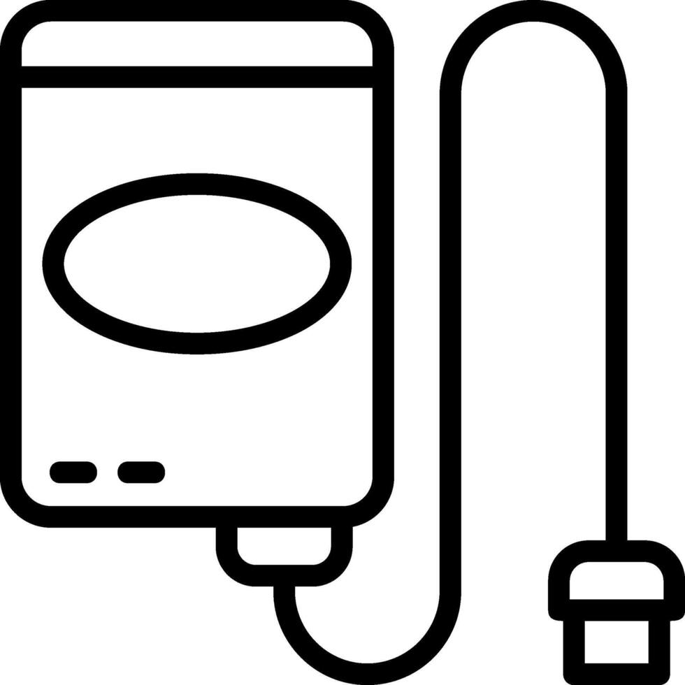 External Hard Drive Outline Style Icon vector