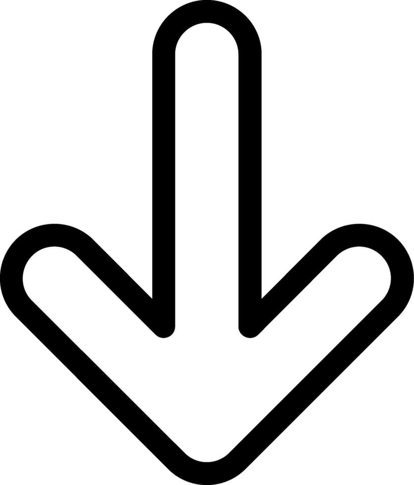 Arrow Down Outline Style Icon vector