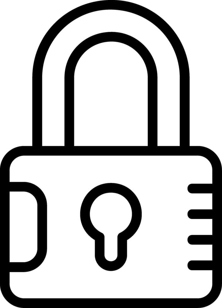 Lock Outline Style Icon Design vector