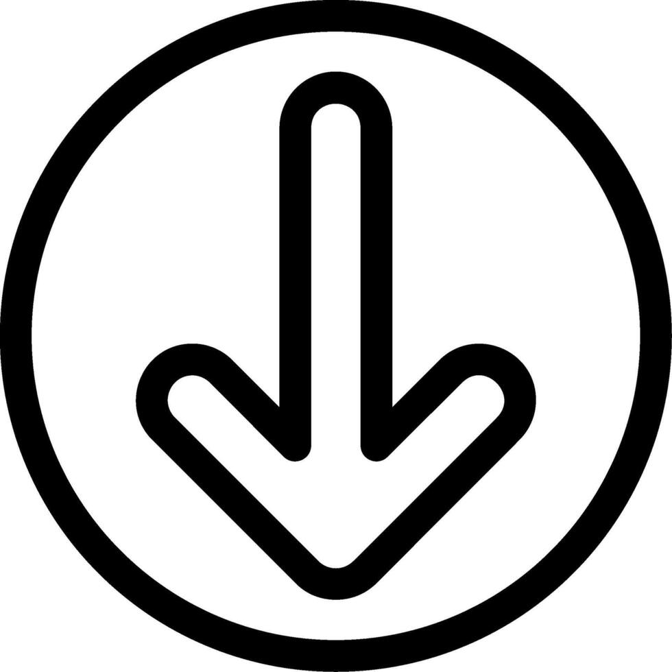 Arrow Circle Down Outline Style Icon vector