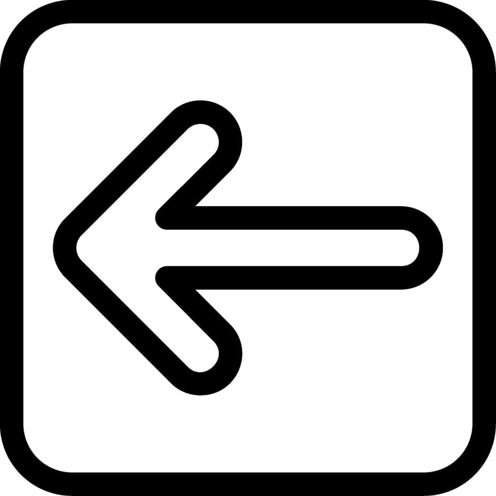 Arrow Square Left Outline Style Icon vector