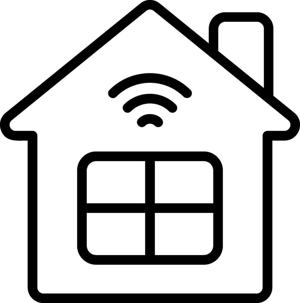 Smart Home Outline Style Icon vector